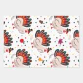 感謝祭トルコ秋紅葉パターン ラッピングペーパーシート (正面)