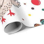 感謝祭トルコ秋紅葉パターン ラッピングペーパー (ロールコーナー)