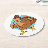 感謝祭トルコ紙コースター ラウンドペーパーコースター (アングル)