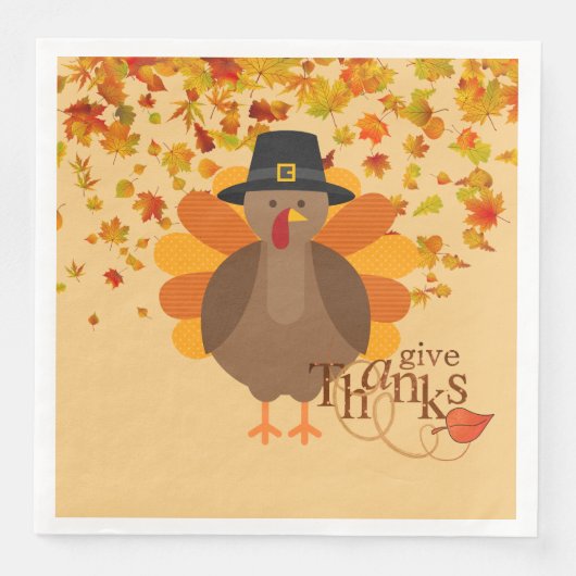 感謝祭トルコ紙ナプキンス/スタンダードディナー (正面)