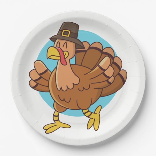 感謝祭トルコ紙プレート ペーパープレート (正面)