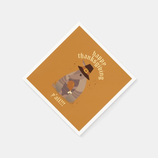 感謝祭トルコ脚アルマジロテキサス州 スタンダードカクテルナプキン (角)