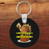 感謝祭トルコ行は交差しないおもしろい食べ物の少年 キーホルダー (裏面)