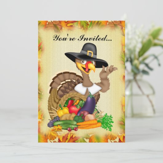 感謝祭トルコ語の追加招待状 招待状 (スタンド正面)