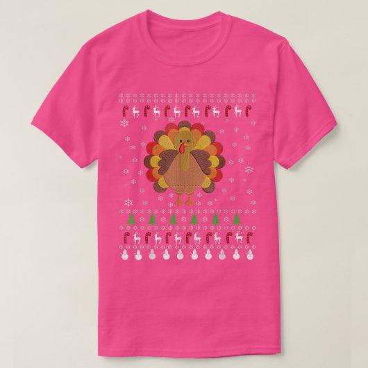 感謝祭トルコ醜いクリスマスセータースタイル Tシャツ (デザイン正面)