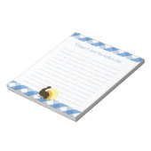 感謝祭トルコ青いギンガムショッピングリスト ノートパッド (回転)
