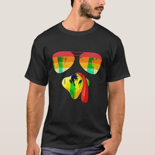 感謝祭トルコ顔レオパード印刷グラスウォム Tシャツ (正面)