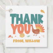 感謝祭トルコ食べ物誕生日ありがとう フェイバータグ (正面)