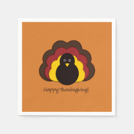 感謝祭トルコ スタンダードカクテルナプキン