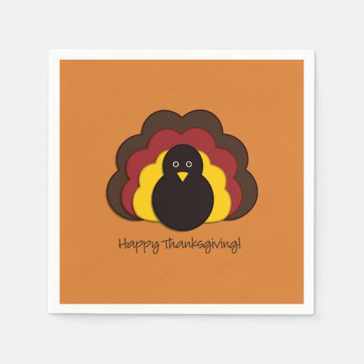 感謝祭トルコ スタンダードカクテルナプキン (正面)