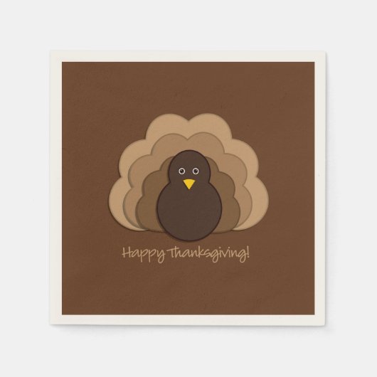 感謝祭トルコ スタンダードカクテルナプキン (正面)
