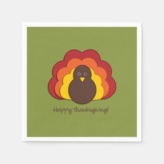 感謝祭トルコ スタンダードカクテルナプキン (正面)