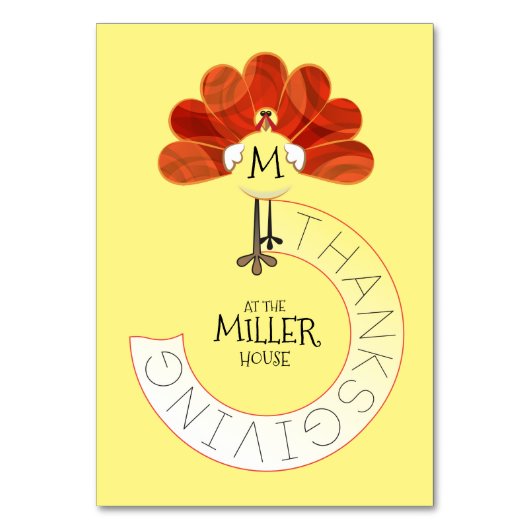 感謝祭トルコ テーブルナンバー (正面)