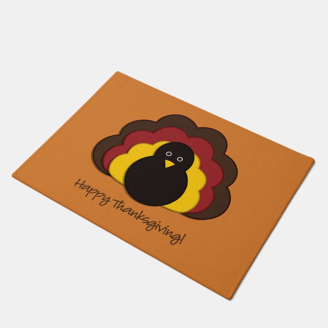 感謝祭トルコ ドアマット (アングル)