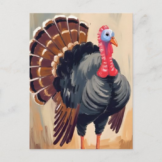 感謝祭トルコ | ハッピーサンクセ絵を描ィング シーズンポストカード (正面)