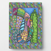 感謝祭トルコ、パッチワーク羽、フォークアート フォトプラーク (正面)