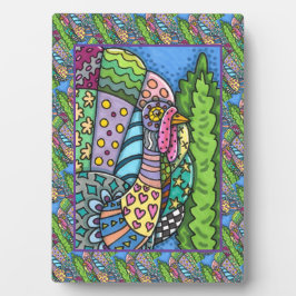 感謝祭トルコ、パッチワーク羽、フォークアート フォトプラーク