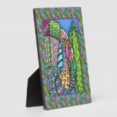 感謝祭トルコ、パッチワーク羽、フォークアート フォトプラーク (側面)