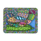 感謝祭トルコ、パッチワーク羽、フォークアート マグネット (横)