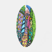 感謝祭トルコ、パッチワーク羽、フォークアート メタルオーナメント (正面左)