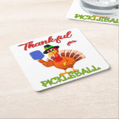 感謝祭トルコ-ピックルボール感謝祭 スクエアペーパーコースター (アングル)