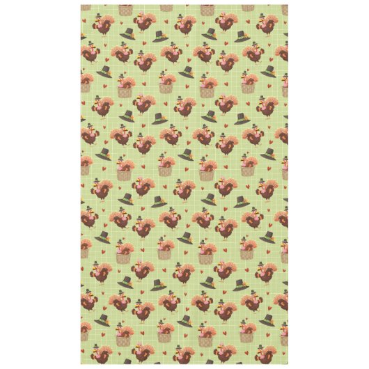 感謝祭トルコ&ピルグリムハットテーブルクロス テーブルクロス (正面)