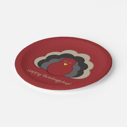 感謝祭トルコ ペーパープレート (アングル)
