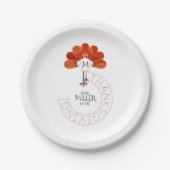 感謝祭トルコ ペーパープレート (正面)