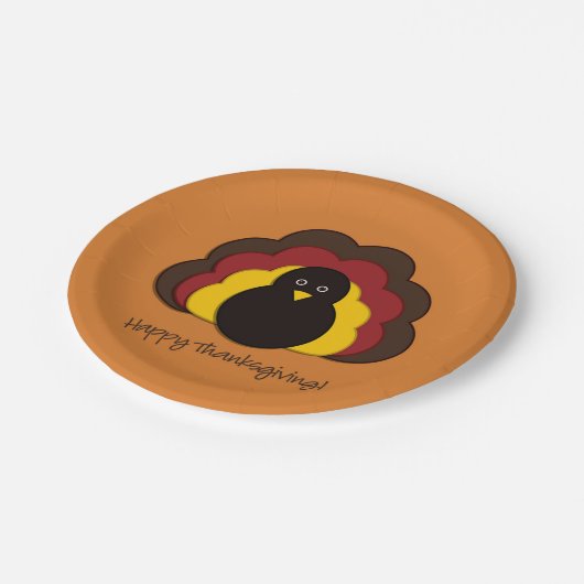 感謝祭トルコ ペーパープレート (アングル)