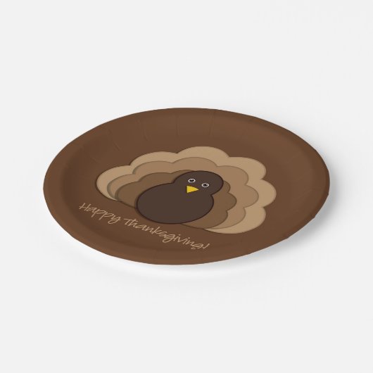 感謝祭トルコ ペーパープレート (アングル)