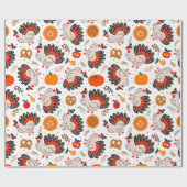 感謝祭トルコ、収穫とトリート ラッピングペーパー (フラット)