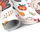 感謝祭トルコ、収穫とトリート ラッピングペーパー (ロールコーナー)