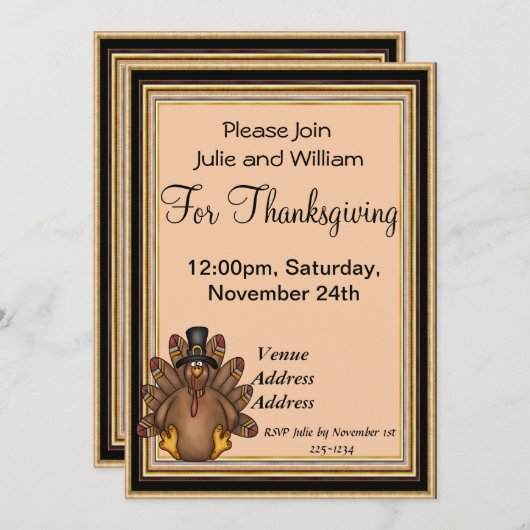 感謝祭トルコ 招待状 (正面/裏面)