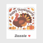 感謝祭トルコ – 秋の休日のクラシックオーバー シール (シート)