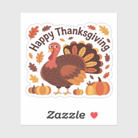 感謝祭トルコ – 秋の休日のクラシックオーバー シール (シート)