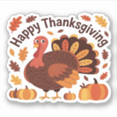 感謝祭トルコ – 秋の休日のクラシックオーバー シール (正面)