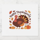 感謝祭トルコ – 秋の休日のクラシックオーバー スパークリングワインラベル (シングルラベル)