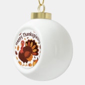 感謝祭トルコ – 秋の休日のクラシックオーバー セラミックボールオーナメント (右)