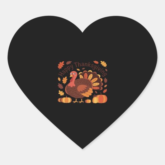 感謝祭トルコ – 秋の休日のクラシックオーバー ハートシール (正面)