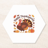 感謝祭トルコ – 秋の休日のクラシックオーバー ペーパーコースター (正面)
