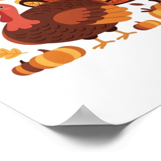 感謝祭トルコ – 秋の休日のクラシックオーバー ポスター (角)