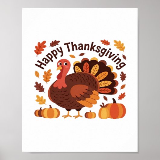 感謝祭トルコ – 秋の休日のクラシックオーバー ポスター (正面)