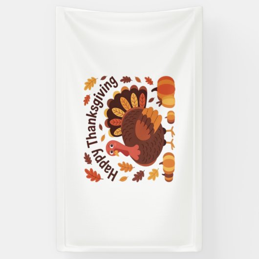 感謝祭トルコ – 秋の休日のクラシックオーバー 横断幕 (縦)