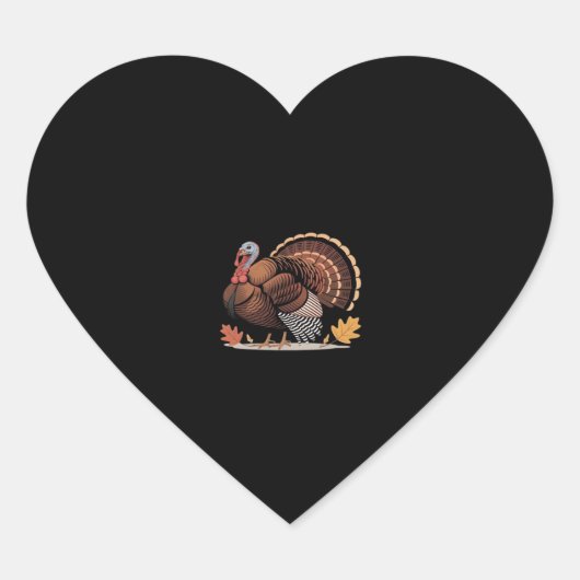 感謝祭トルコ – 秋の休日クラシッククラス ハートシール (正面)