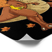 感謝祭トルコTレックス恐竜幼児 ポスター (角)