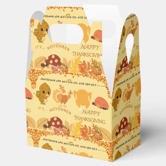 感謝祭トルコtoディナーおもしろいデザイン フェイバーボックス (オープン)