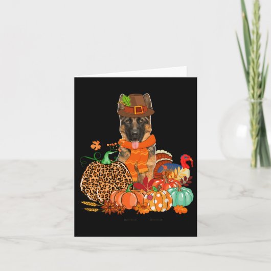 感謝祭ドイツの羊飼いとトルコ秋ポンプ カード (正面)