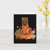 感謝祭ドイツの羊飼いとトルコ秋ポンプ カード (黄色い花)