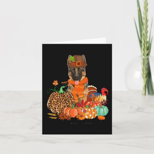 感謝祭ドイツの羊飼いとトルコ秋ポンプ カード (正面)