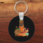 感謝祭ドイツの羊飼いとトルコ秋ポンプ キーホルダー (正面)